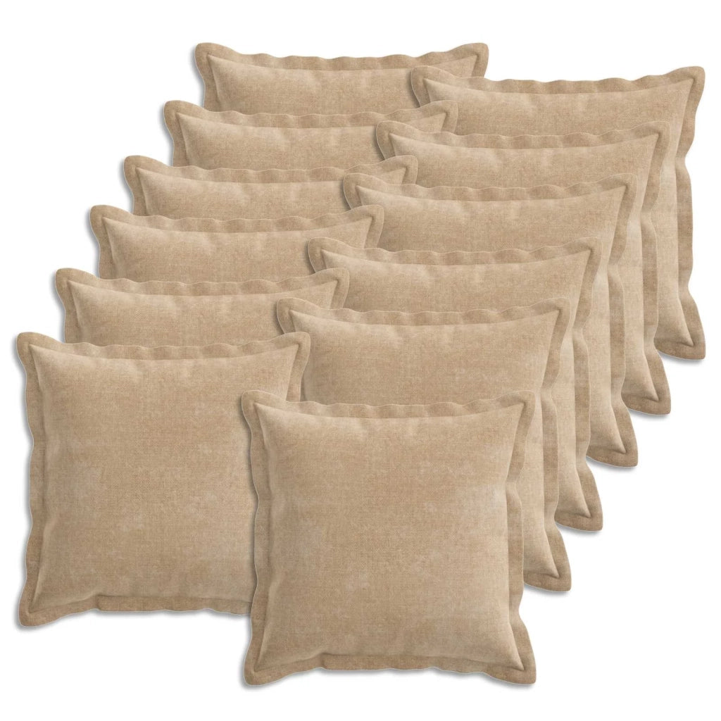 Federa 12 pz HOUTEN Tortora 40 x 40 cm Tessuto Chenille 916866