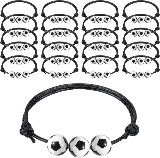 Bracciale Sportivo da Allarme adattabile con Palla da Ballo - Cinturino in Corda Nera per Ragazzi Ragazze Adolescenti Adulti - Regalo per Festa di Compleanno.