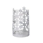 Portabicchiere natalizio Fiocchi di neve in metallo bianco ø8 h 20 cm