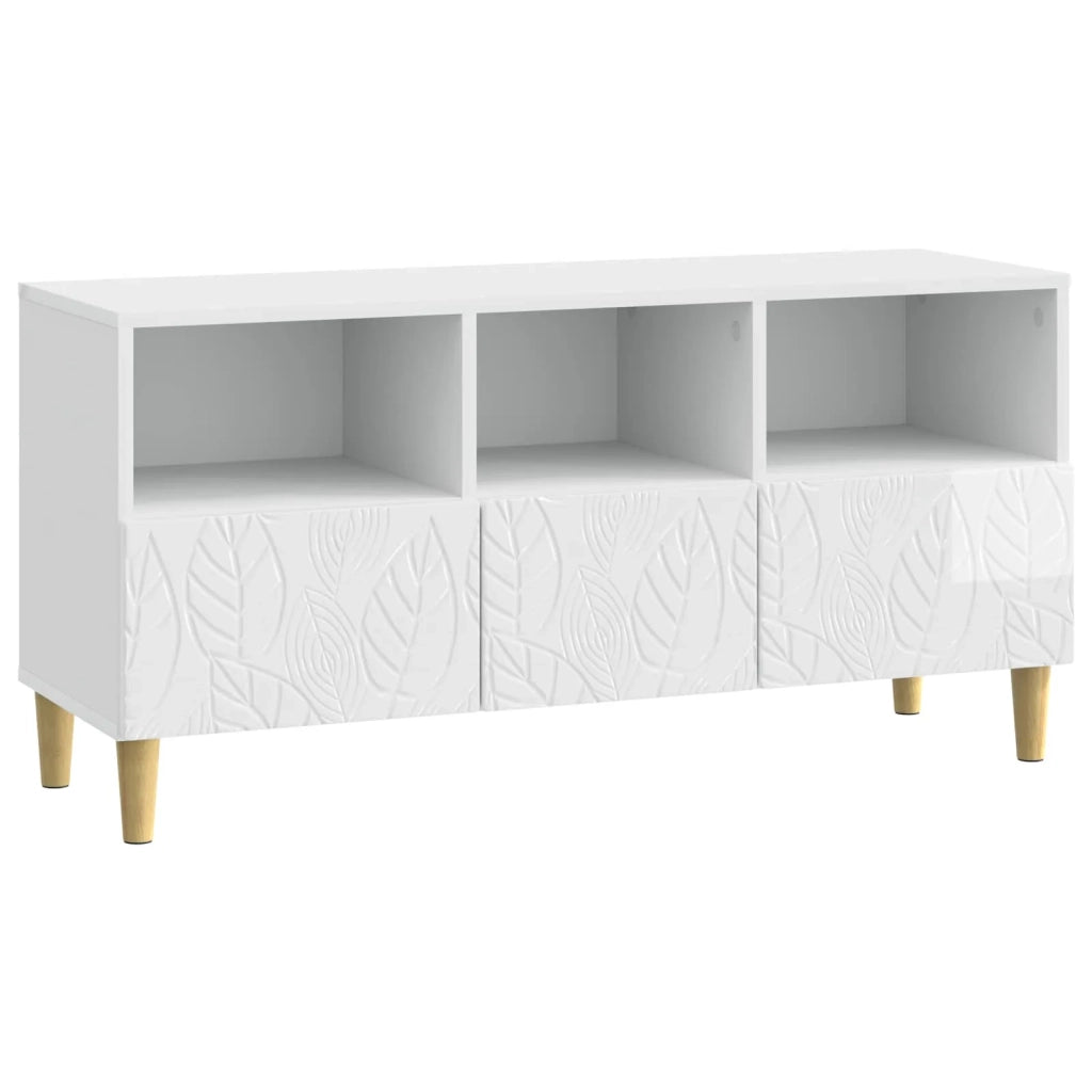 Mobile TV 102 x 34,5 x 50 cm Bianco Lucido Legno ingegnerizzato