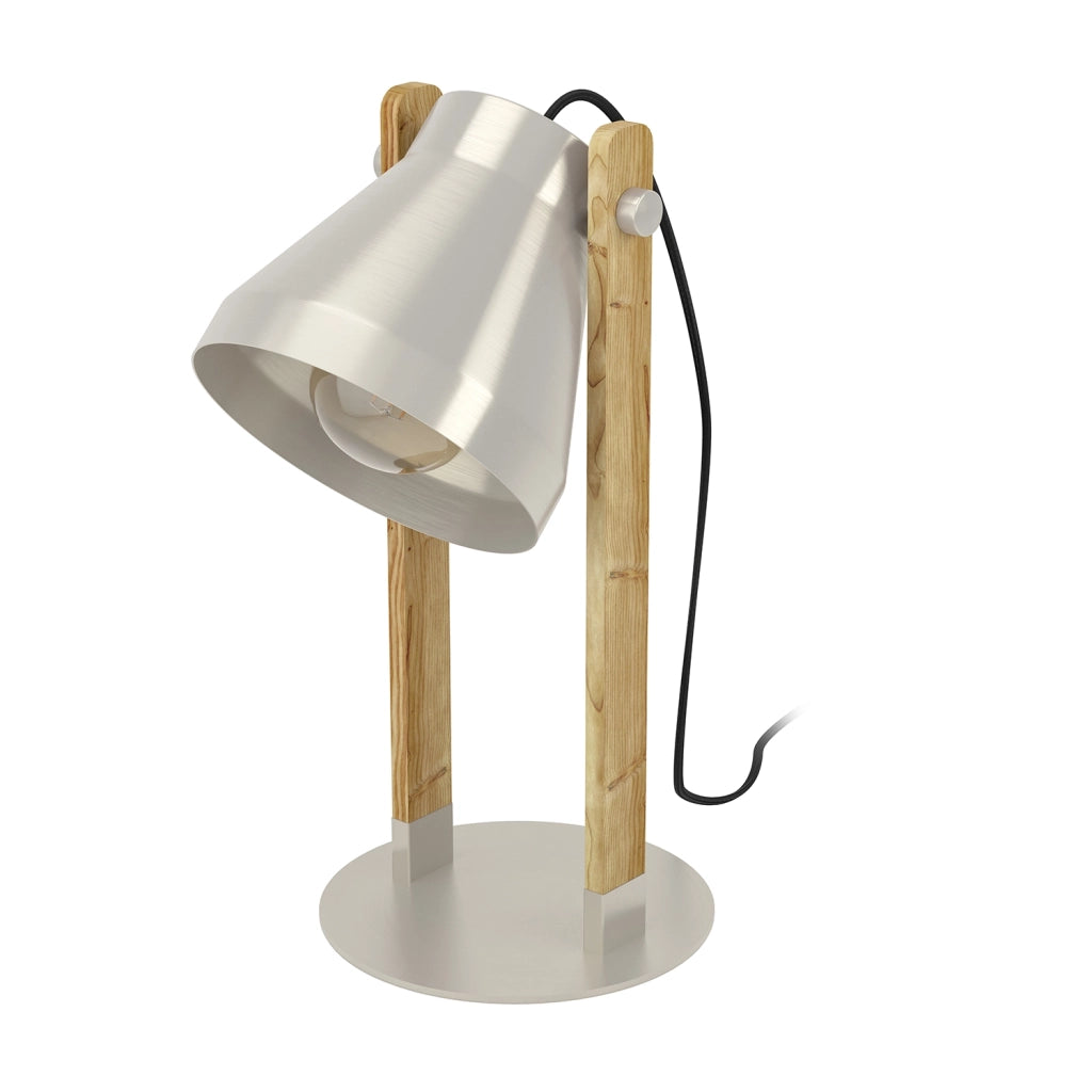 Lampada Da Tavolo Vintage Cawton Acciaio Grigio Acciaio 1 Luce E27