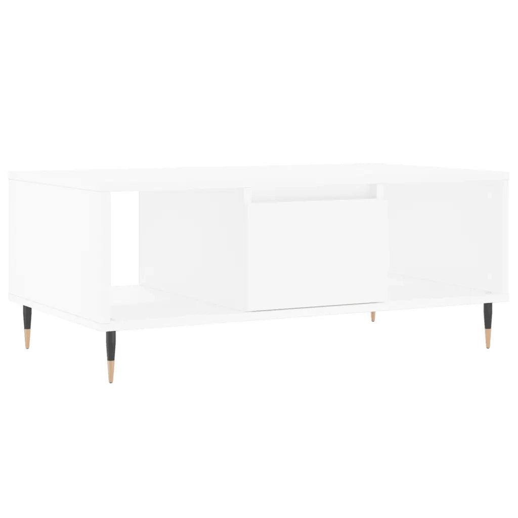 Tavolino da salotto | Tavolino da caff¨¨ | Tavolino da Soggiorno Bianco 90x50x36,5 cm in Legno Multistrato