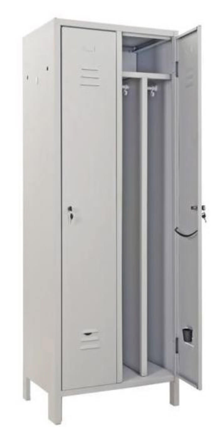 Armadio Spogliatoio Sporco Pulito in Metallo 2 Posti Tetto Piano Fadi
