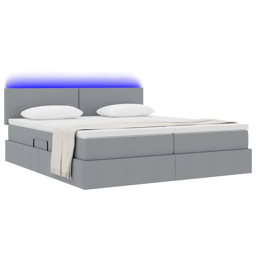 Letto con testiera Grigio chiaro 180 x 200 cm Tessuto 3371549