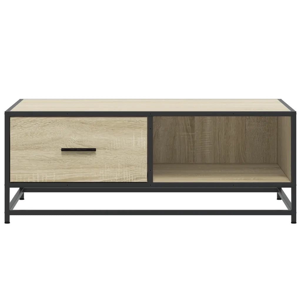 vidaXL Tavolino Rovere Sonoma 90x57x35 cm Legno Multistrato e Metallo