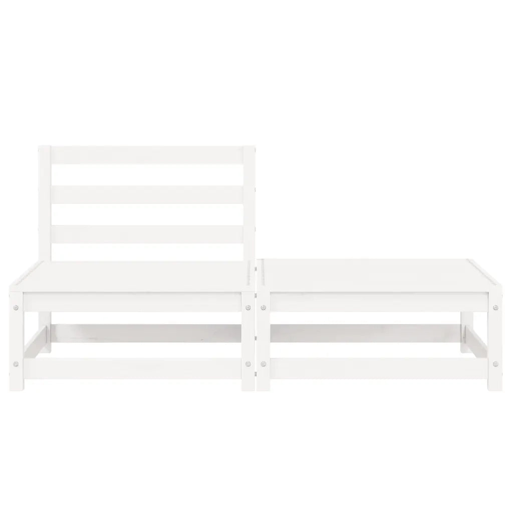 Set Divani da Giardino 2 pz | Set Salotto da Giardino Bianchi in Legno Massello di Pino