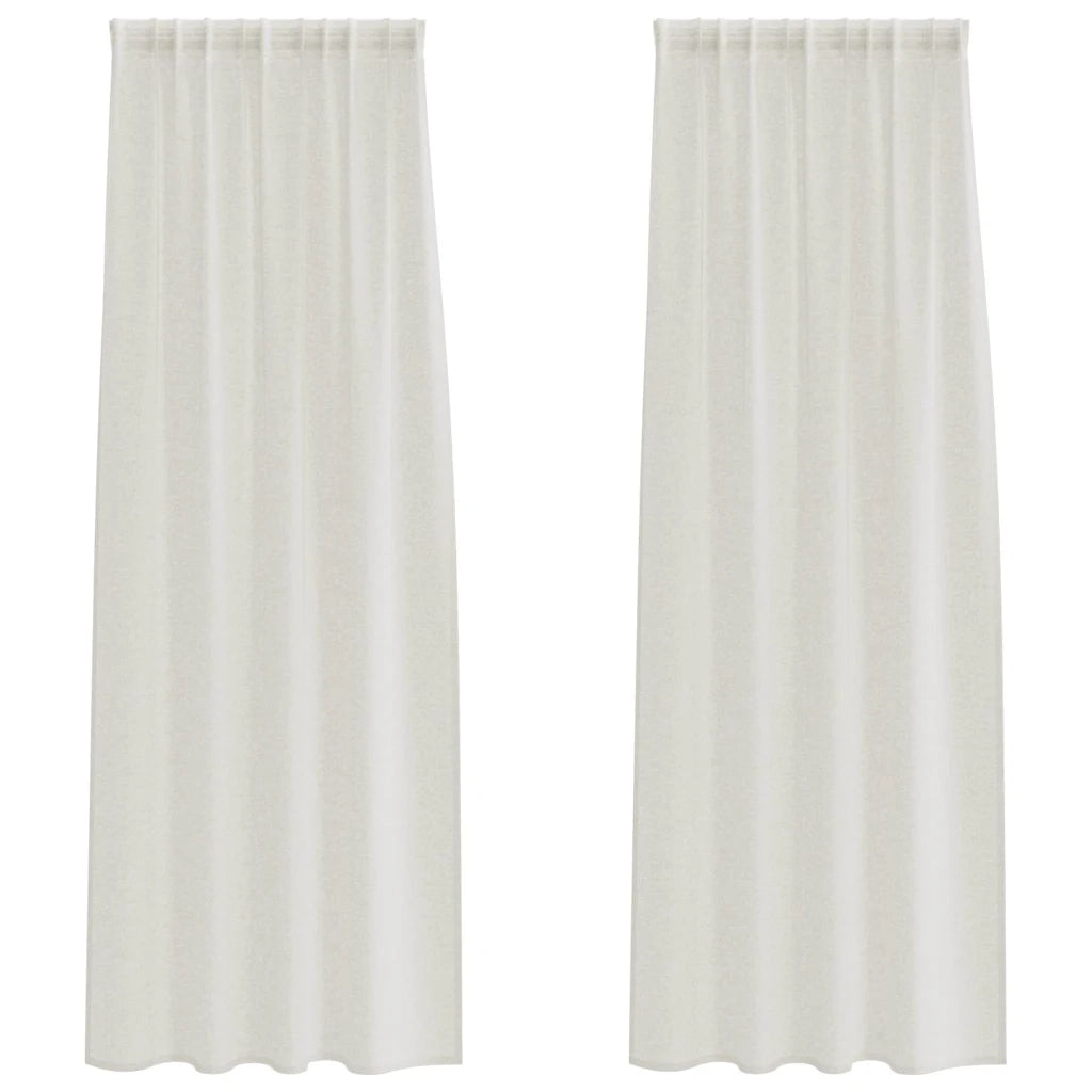 Tenda in Velo con tende 2 pcs Crema 260 x 140 cm Poliestere 4108016