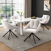 Sedia da Pranzo Girevole in Velluto Beige ¨C Xylo ¨C Set 4 Pezzi, Design Moderno