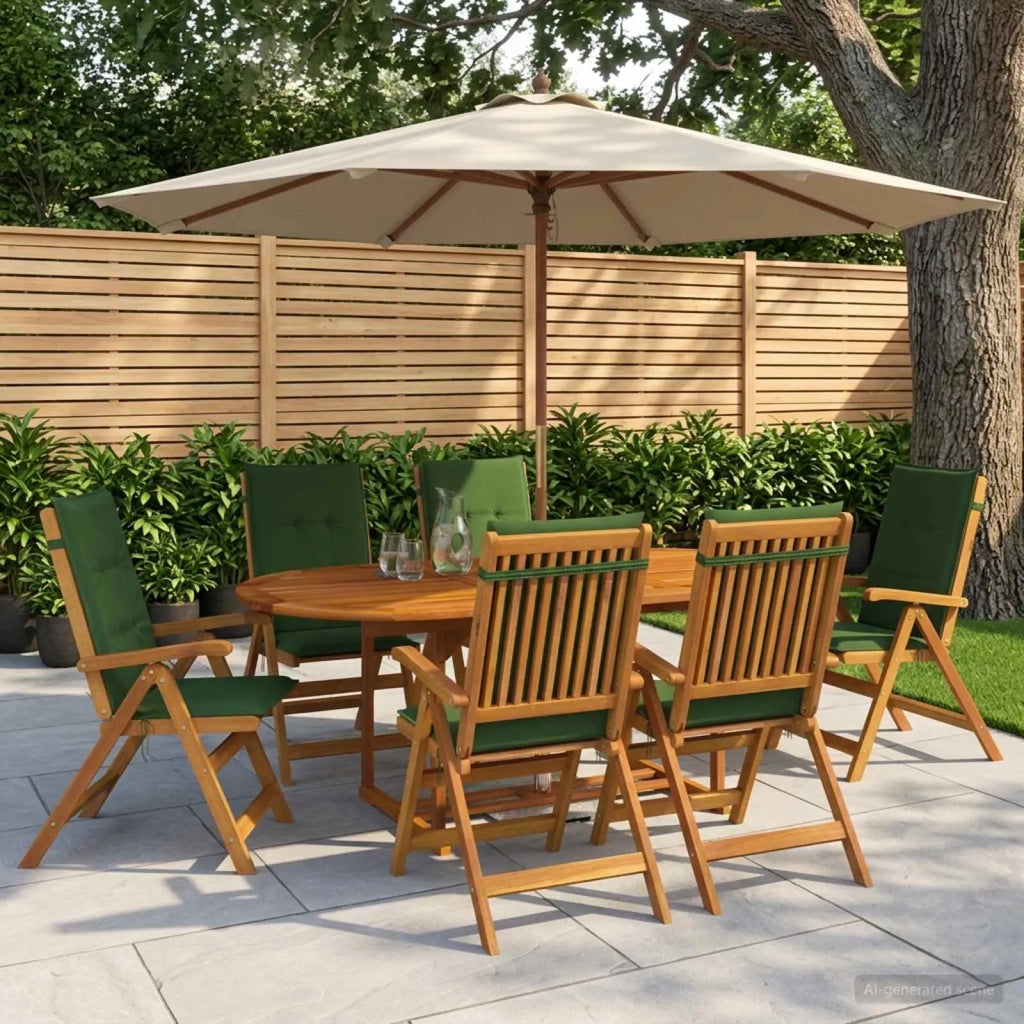 Set da pranzo da giardino 7 pezzi Naturale 3434493