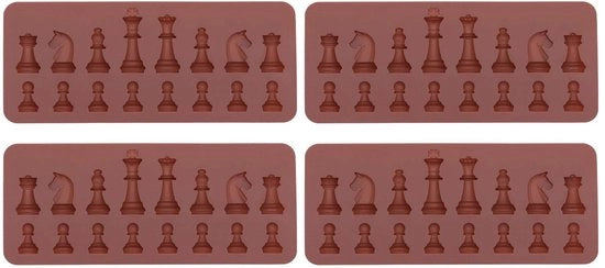 Forma a Scacchiera - 4 Pezzi - Silicone - Manufatti a Mano - Alta Resistenza alla Temperatura - Flessibili - Facile da Pulire - Forma di Torta