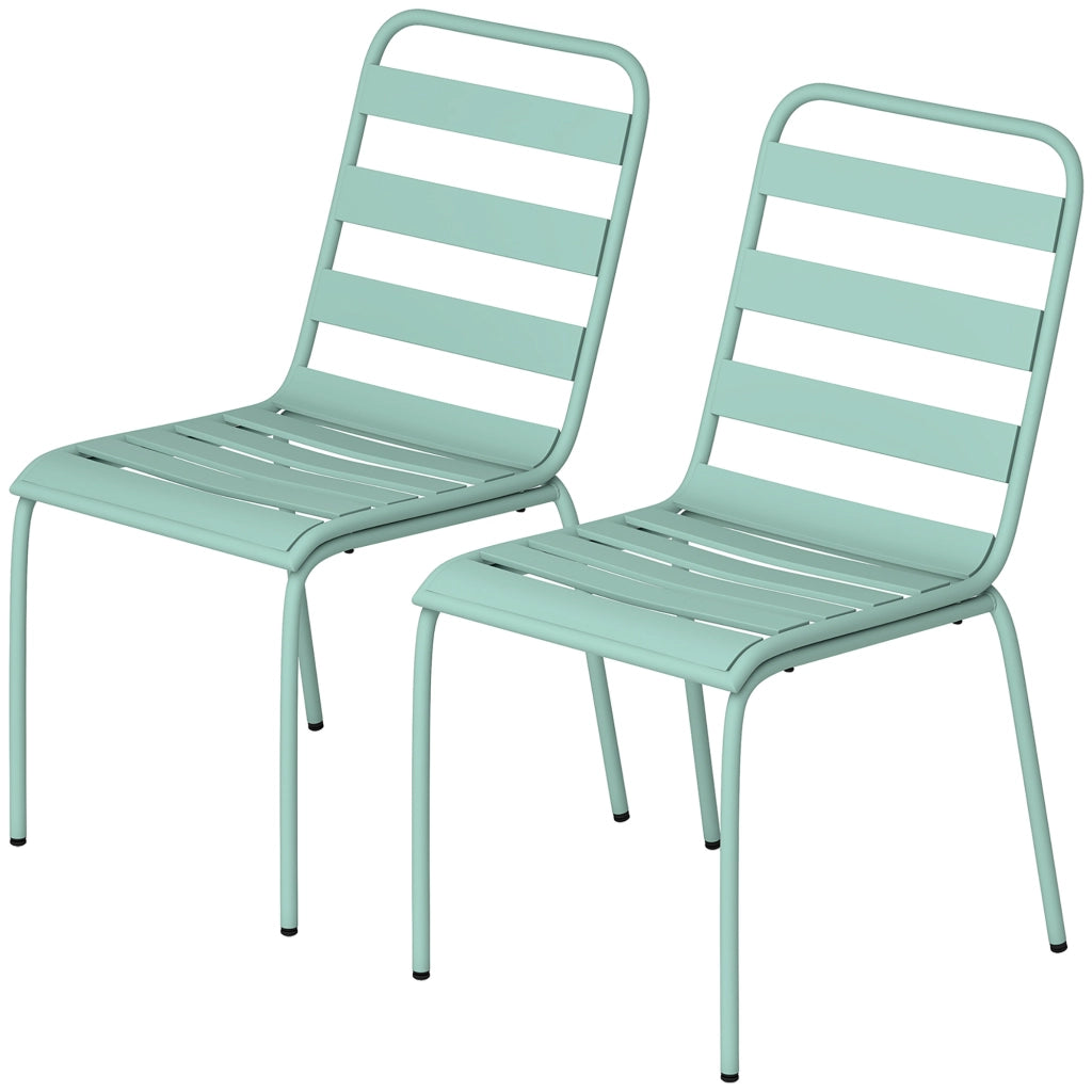 Sedia da giardino impilabile ¨C zephmum ¨C verde, metallo, lotto 2 pezzi
