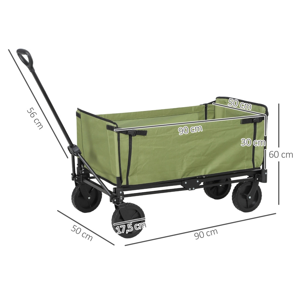 Carrello da giardino pieghevole ¨C Zephmum ¨C Nero 90x50x60 cm