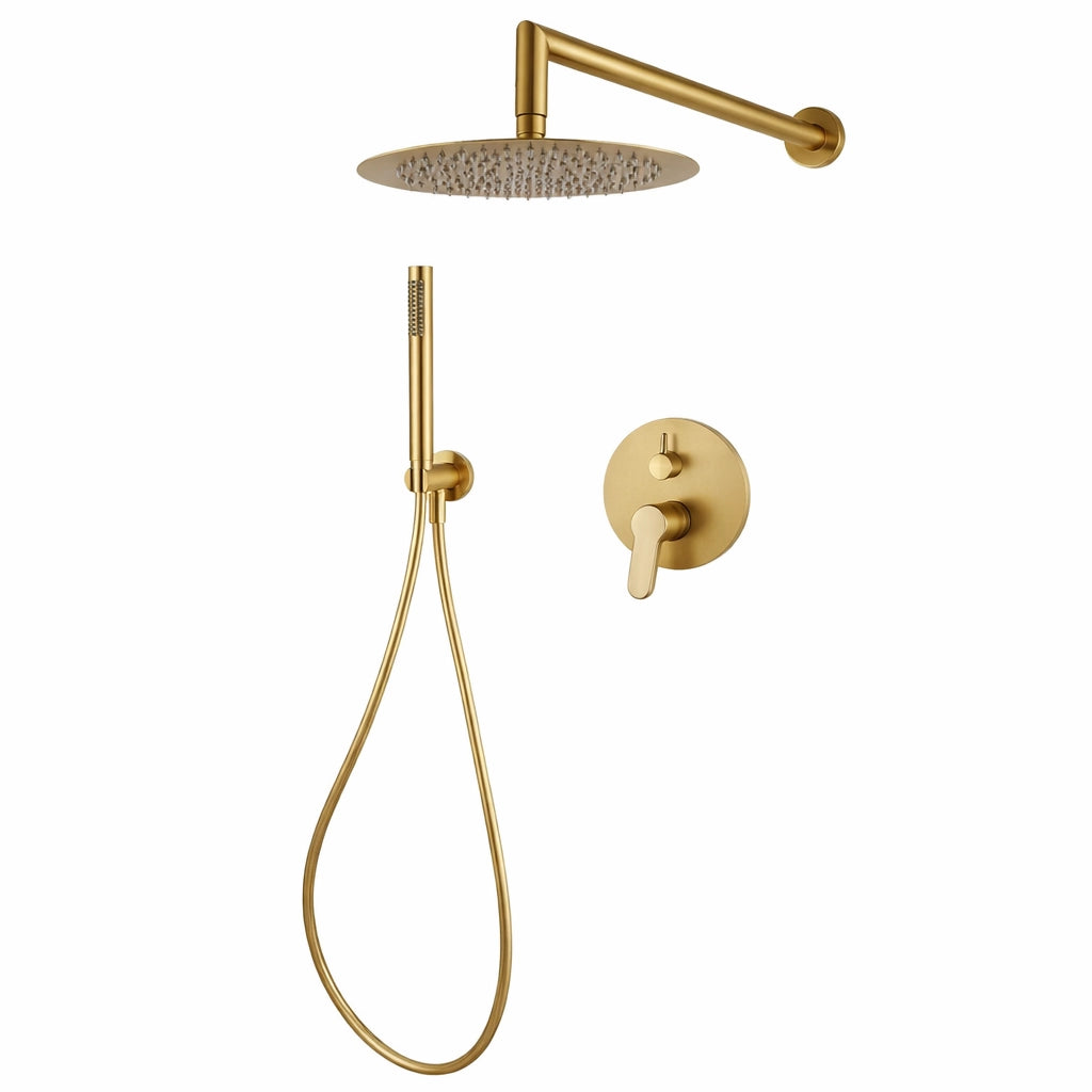 Soffione Set Doccia Incasso 25cm A 2 Vie Oro Soffione Doccetta Completo 87896