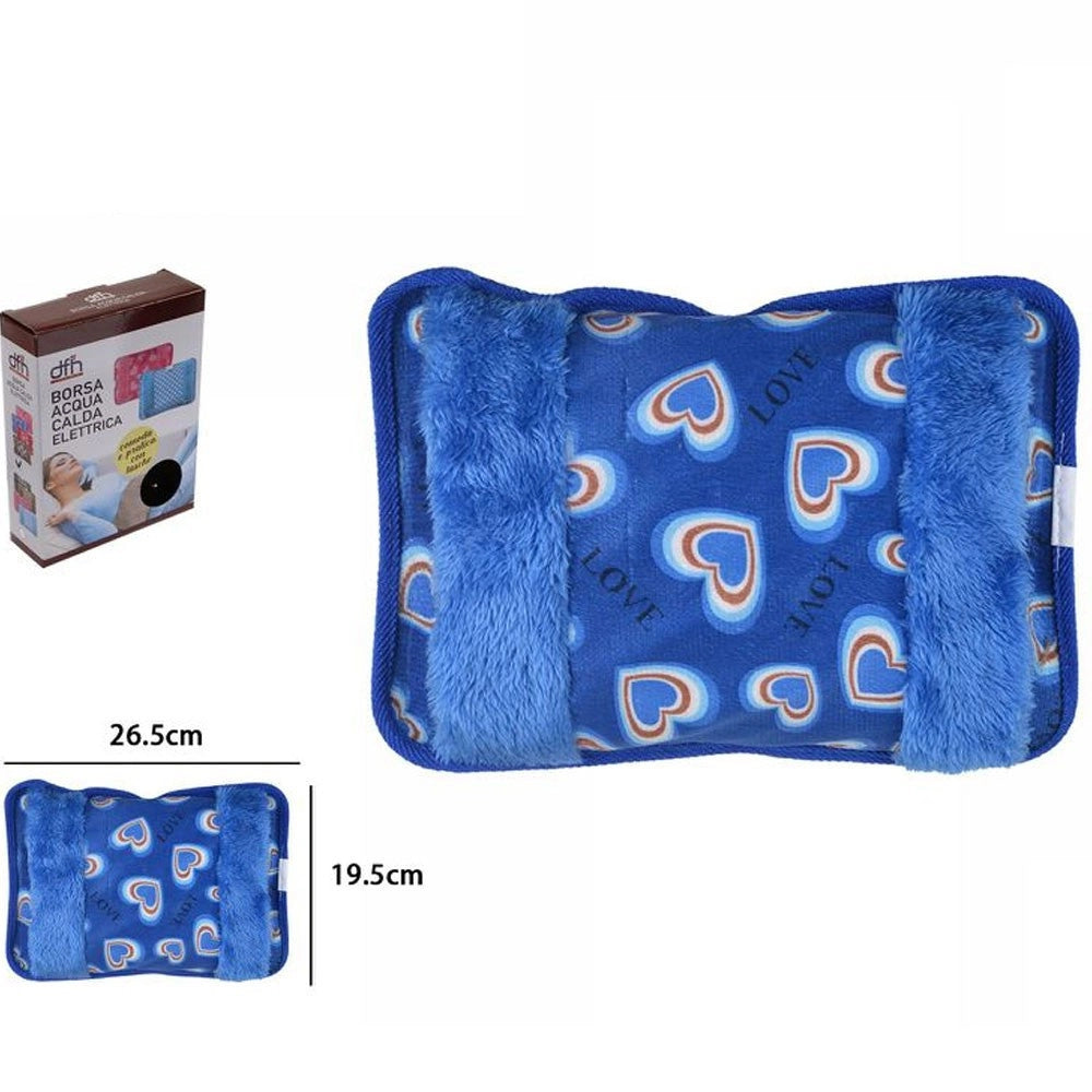 Trade Shop - Borsa Acqua Calda Elettrica Cuori Con Tasca Scalda Mani Vari Colori E Fantasie -