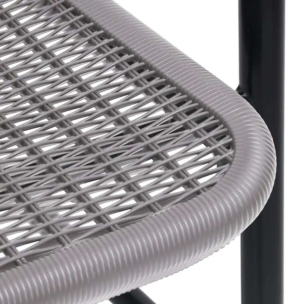 Sedie da Giardino 2 pz Nere Plastica Stile Rattan Acciaio 110kg cod mxl 15526
