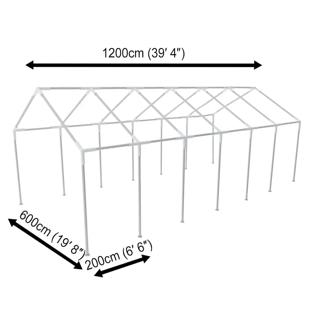 Tenda per Festa da Giardino Bianca 12 x 6 m 271798