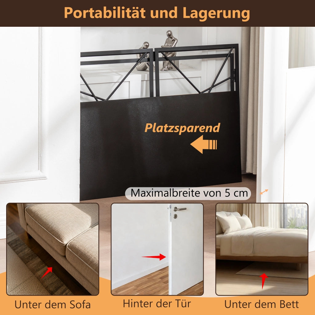 Scrivania pieghevole multifunzionale in MDF e metallo per home office, nera, 99 × 50 × 75 cm