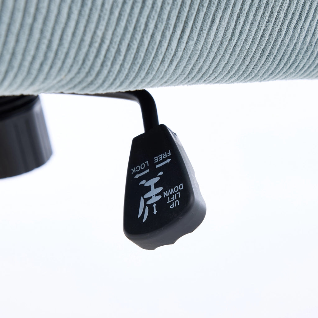 Sedia da ufficio ergonomica blu in velluto a coste