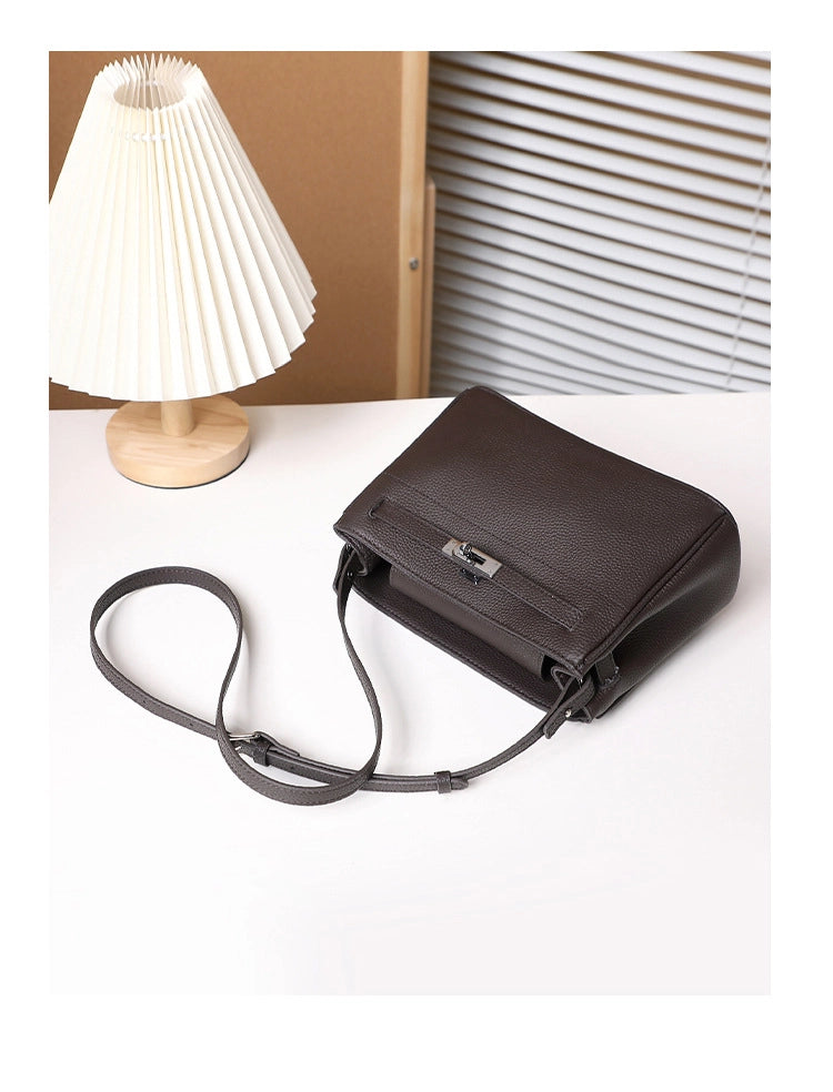 Borsa a mano da donna in vera pelle stile retr¨°, marrone.