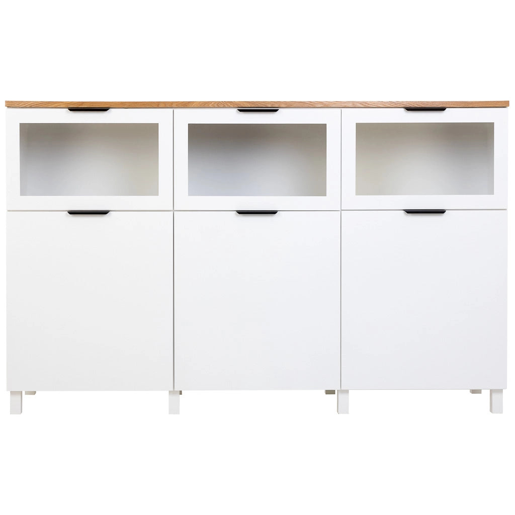Credenza in legno bianca, 180x42x114h cm