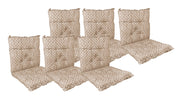 Set Cuscini Sedia Con Schienale Imbottiti Con Laccetti Banda Elastica 40 x 80 Cm CuoricinoMarrone - 6 Pezzi