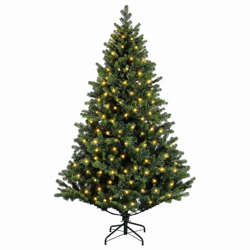 Albero di Natale Artificiale con Rami Pieghevoli 150 cm 150 LED 3465490