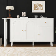 Scrivania girevole 2 in 1 con sideboard bianco