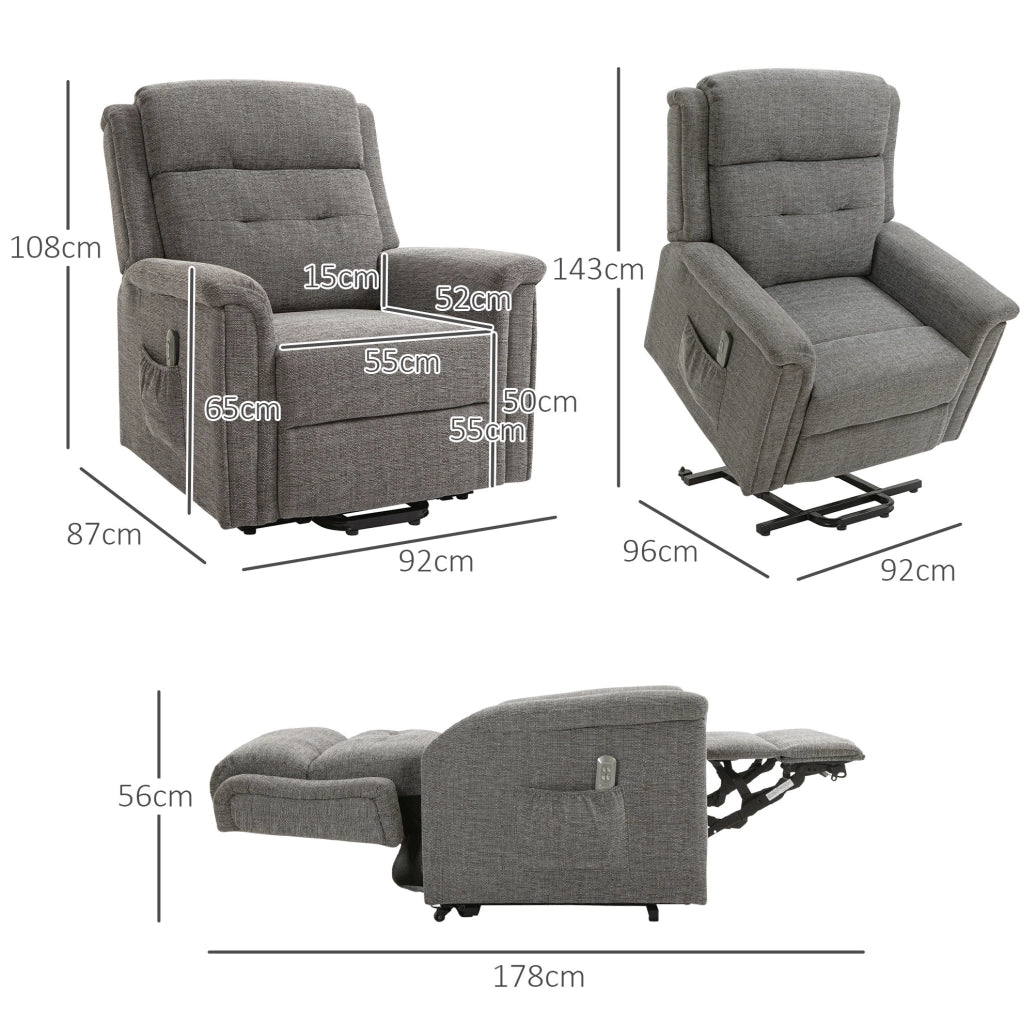 Poltrona relax elettrica alzapersona grigia 170 kg