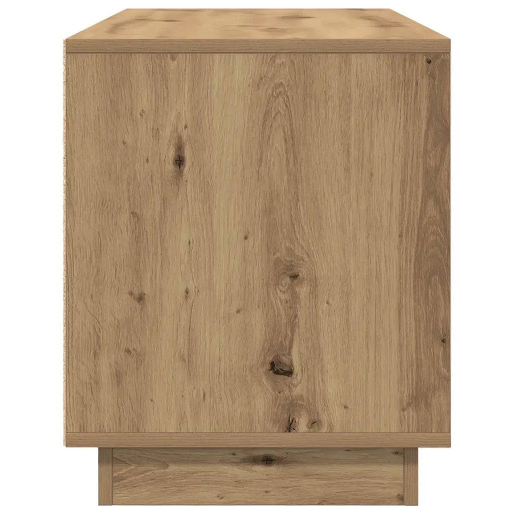 Mobile porta TV con illuminazione a LED e ampio vano contenitore 100 x 41 x 50 cm finitura in rovere composito realizzato artigianalmente 02_0051625