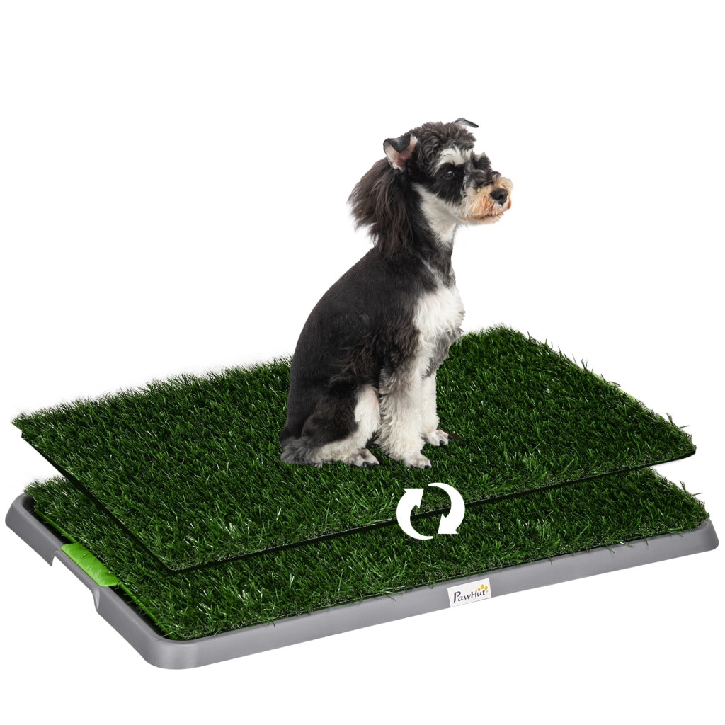 Lettiera per Cani con Prato Sintetico 67x41x 3,5 cm Erba di Ricambio e Vassoio Inferiore