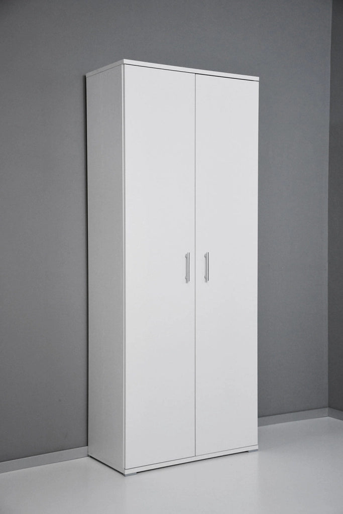 Armadio 2 Ante 6 Ripiani 72,3x36x177,1 cm in Truciolare Nobilitato Bianco