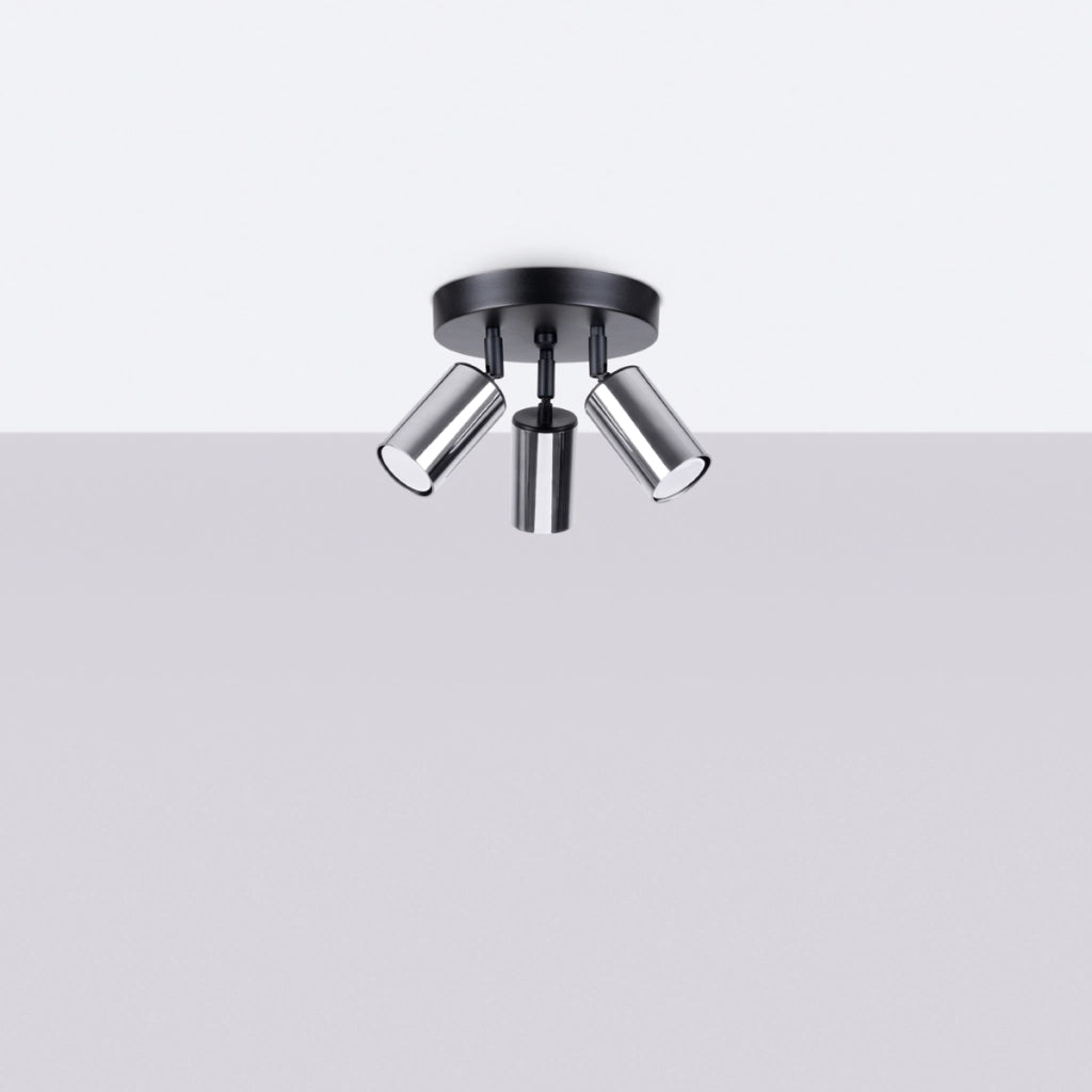 Lampada a soffitto WINX 3P nero/cromo