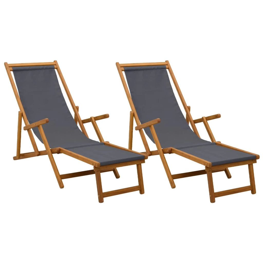 Lettino prendisole pieghevole 2 pcs 3 Posizione Grigio 3407820