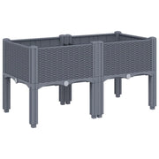 Fioriera rialzata per piante fiori patio giardino con gambe 80 x 40 x 42 cm PP grigio 02_0038169