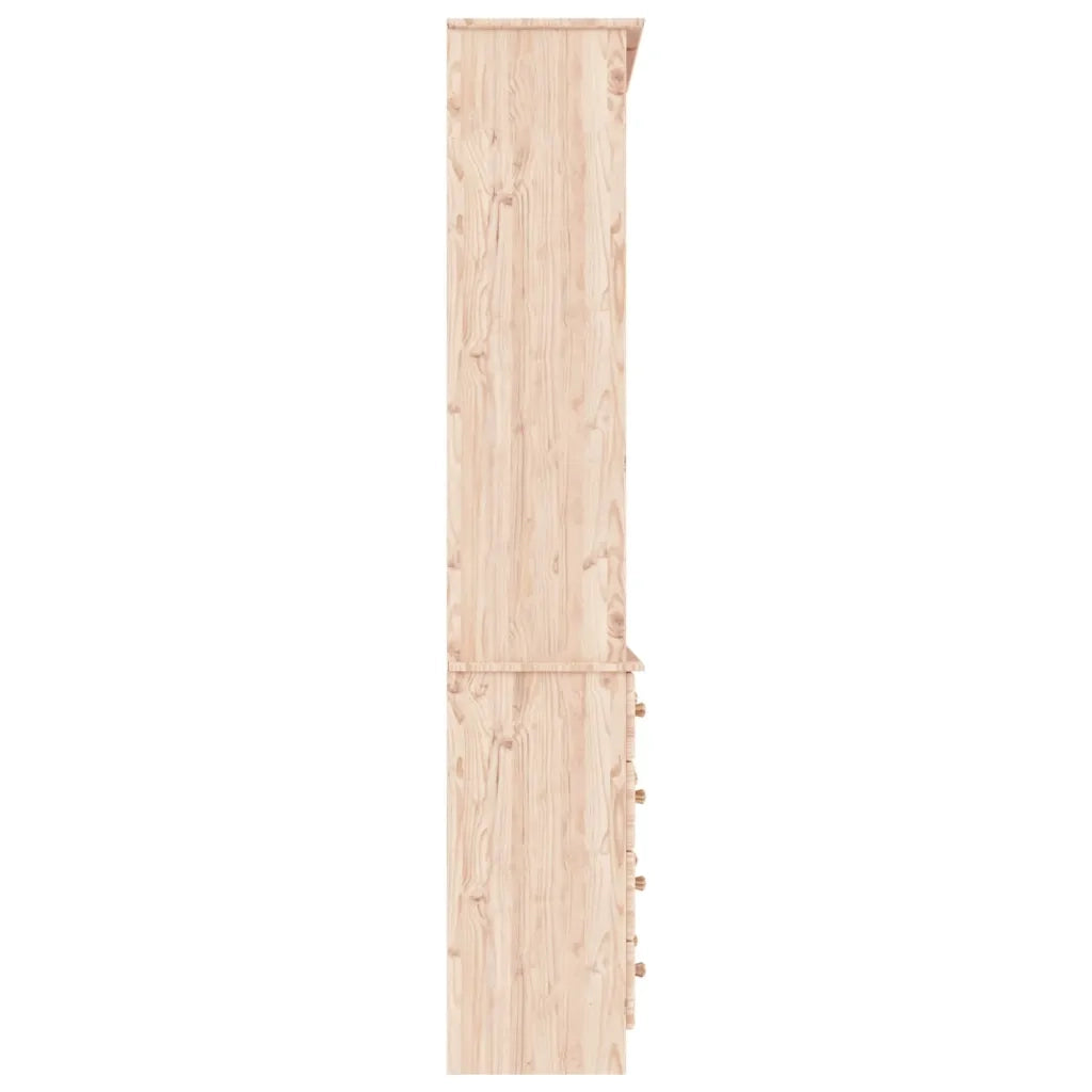 Libreria con Cassetti-Scaffale per Libri-Mobile di Stoccaggio ALTA 77x35x186,5cm Legno Massello di Pino