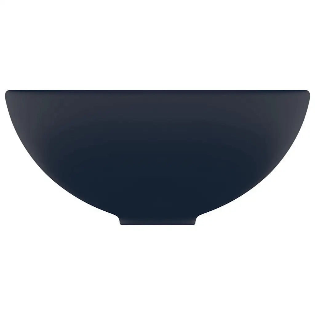 Lavandino Lusso Rotondo Blu Scuro Opaco 32,5x14 cm in Ceramica