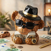 Cassa di risparmio divertente per adulti/bambini - Ceramica - 15 x 15 cm - Con chiusura - Figura decorativa - Cinghiale da risparmio