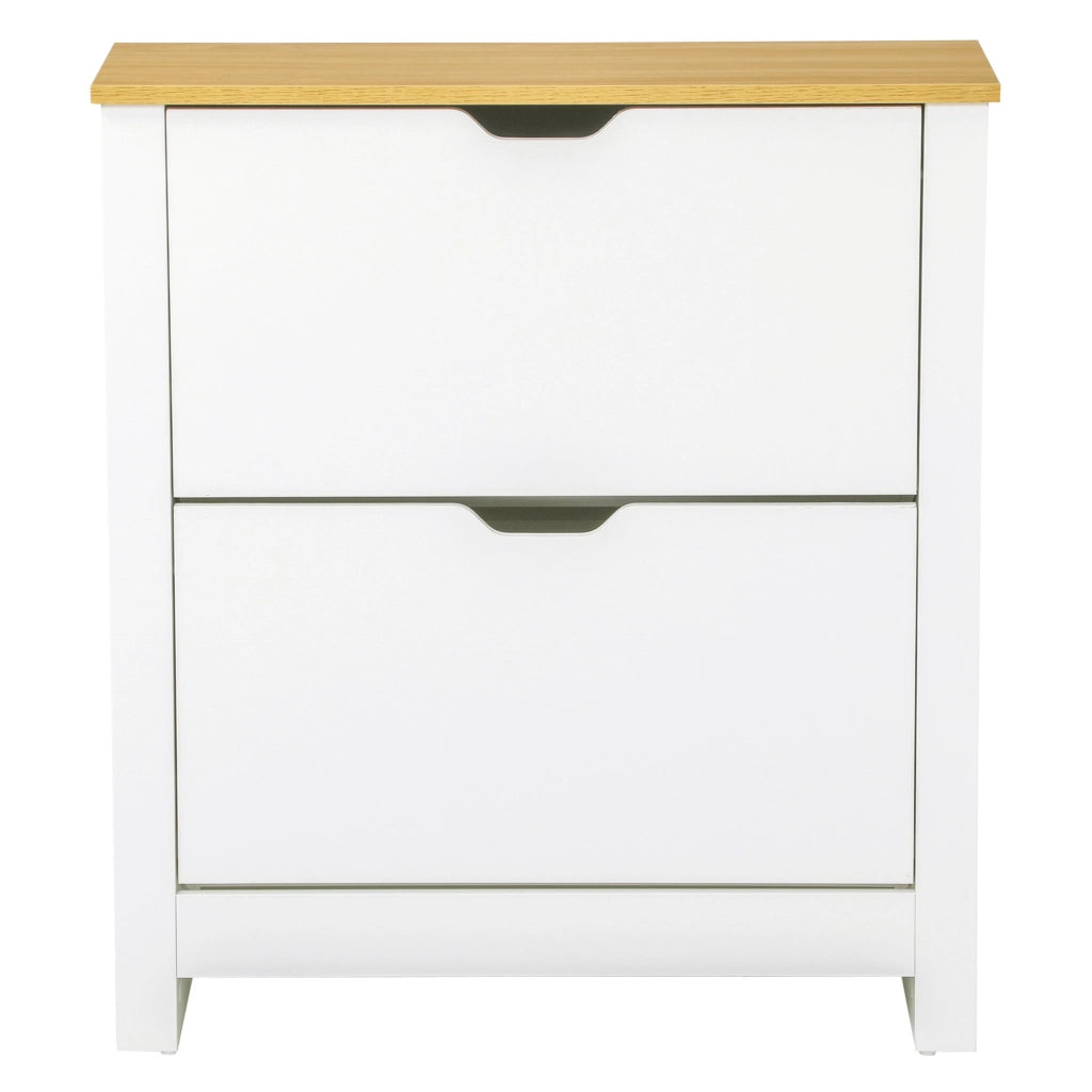 Scarpiera con cassetti e ripiani ¨C zephmum ¨C bianco e rovere 72x26x80