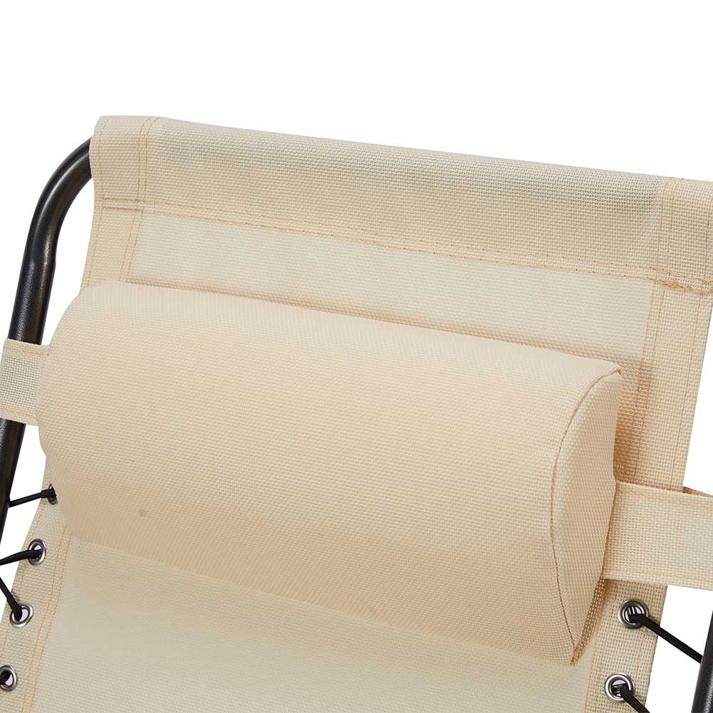 Sedia da Giardino Poltrona Relax Pieghevole Gravita Zero Acciaio Texilene Beige