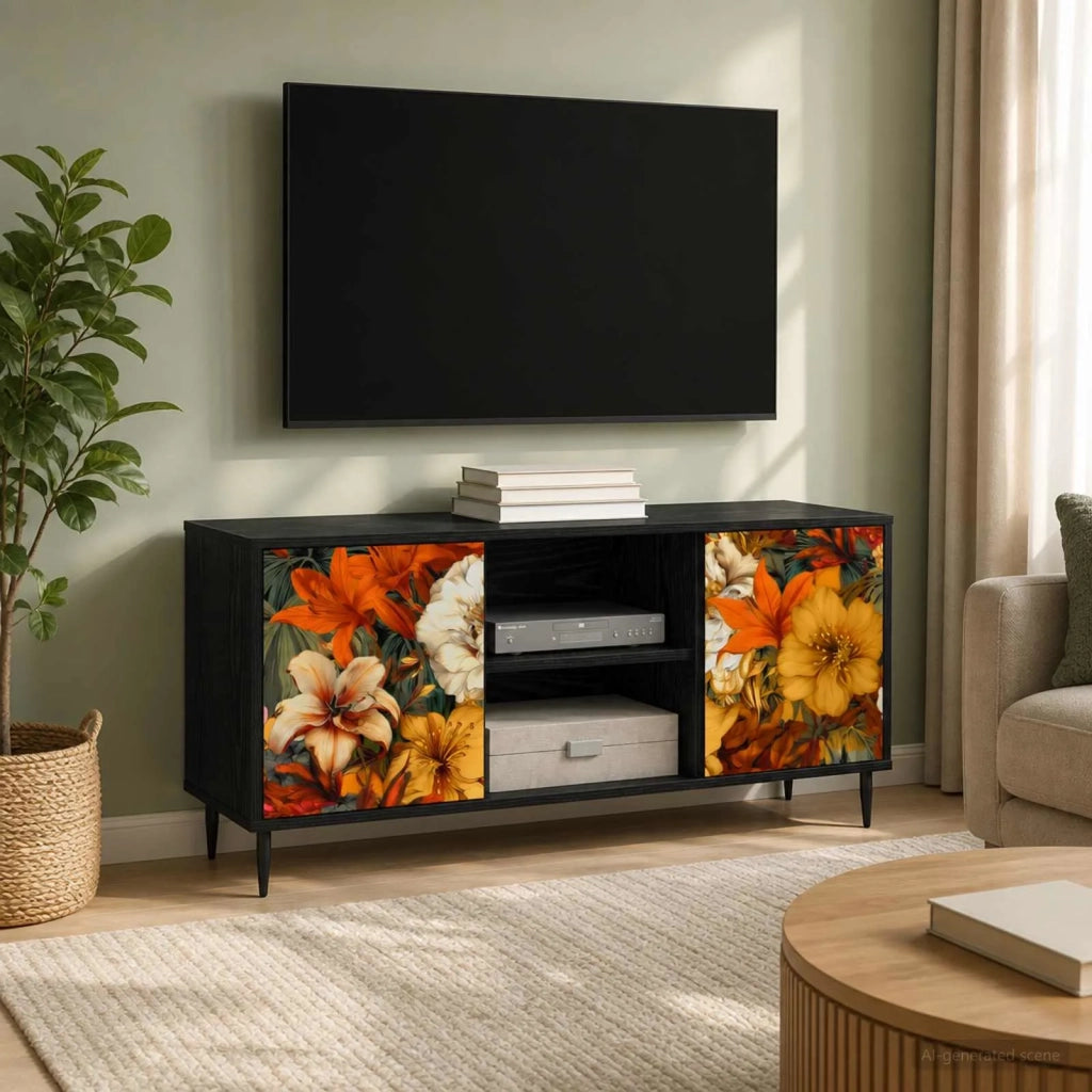 Mobile TV GENNEP 102 x 33 x 51 cm Rovere Nero 8007055