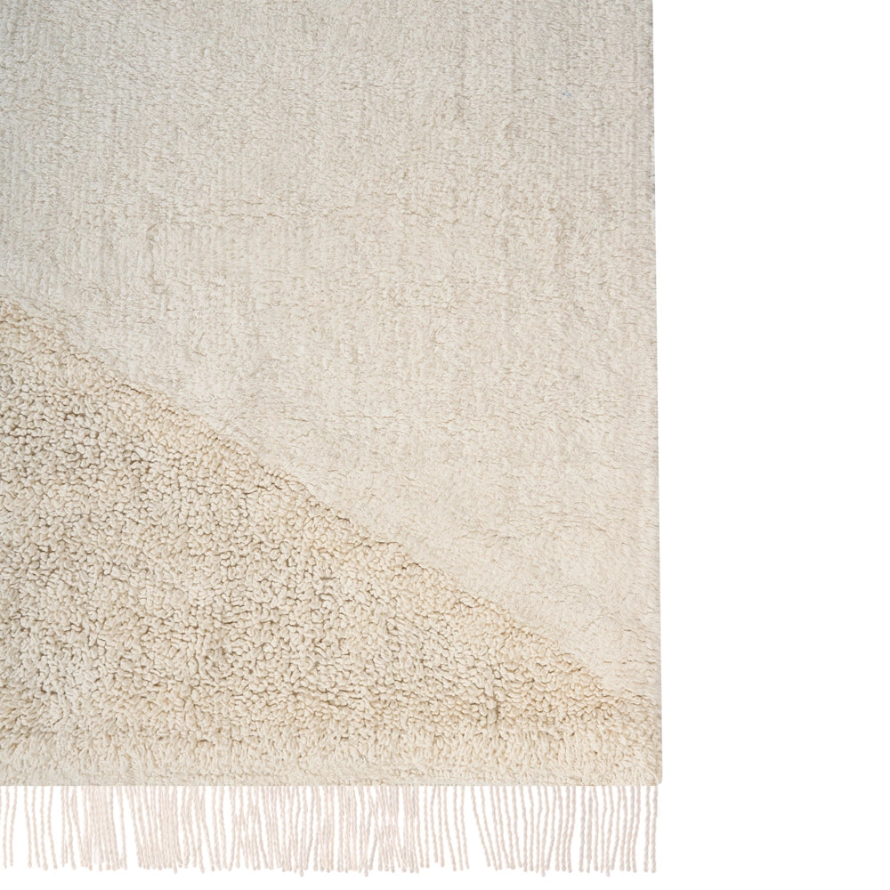 Tappeto per bambini in cotone 160 x 230 cm con motivo geometrico Beige Stile Boho Soggiorno Bambini Stanza dei bambini