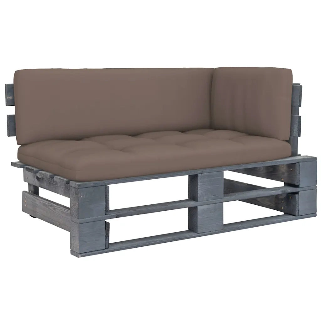 Divano Angolare da Giardino Pallet Legno Pino Impregnato Grigio 3066561