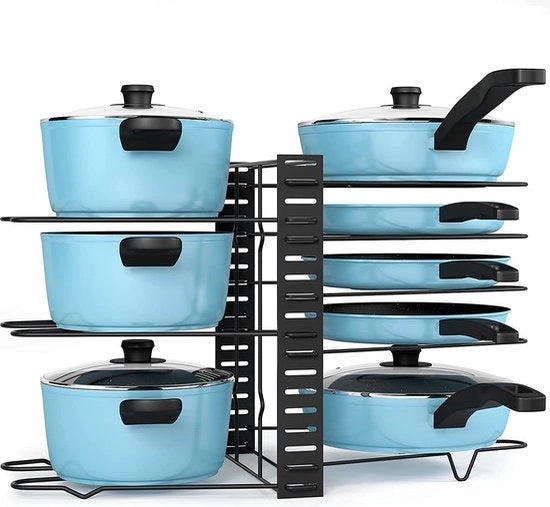Organizzatore per pentole / Ripristino contenitore per pentole - Scaffale per pentole - Ripristino contenitore per pentole - Copri contenitore - Organizzatore per cucina