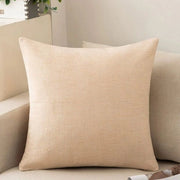 Pacco di 2 cuscini per divano, accoglienti cuscini in cotone e lino per divano, divano letto, salotto, casa, copri cuscini lisci (50*50cm) - Bianco sporco
