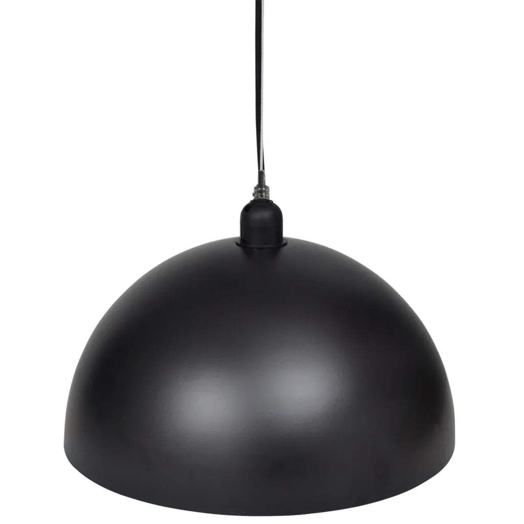 Lampada a Sospensione 2 pz Altezza Regolabile Semisferica Nera CFW4631730