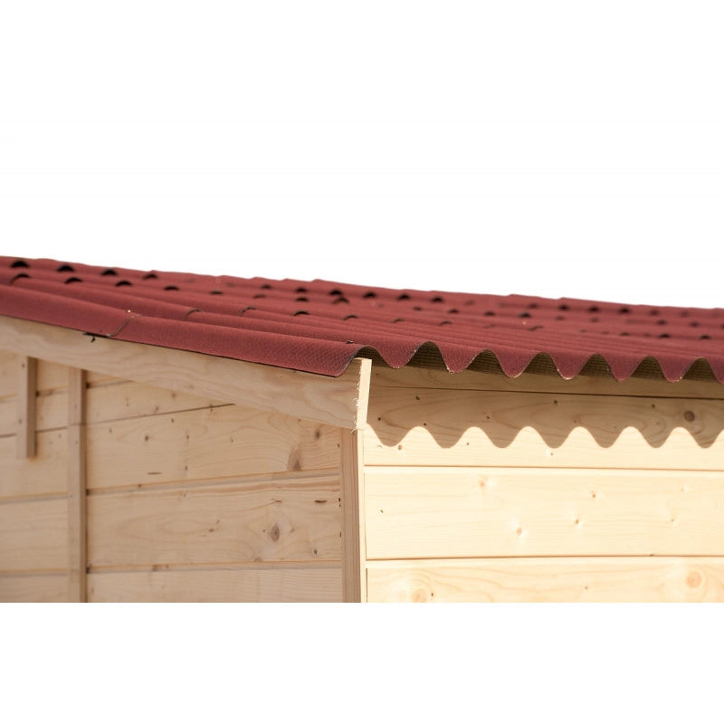 Casetta in legno da giardino con tetto inclinato – 280x200 cm – pannelli 16 mm, porta vetrata e struttura rinforzata – CD2820.02 Foresta