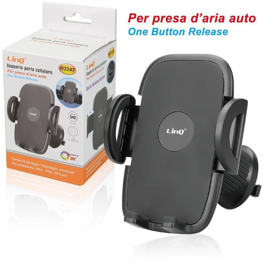 Trade Shop - Staffa Supporto Da Auto Porta Cellulari Smartphone Gancio Per Presa D'aria H3247 -