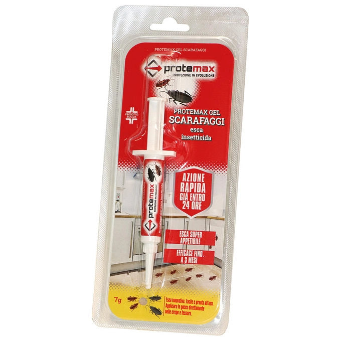 Protemax esca gel insetticida per scarafaggi, siringa 7 g, pronta all'uso, efficace 3 mesi, ambienti interni