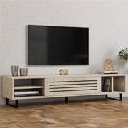 Sovico, Mobile Porta tv un Ripiano, 160x40x35h cm Beige Marmo
