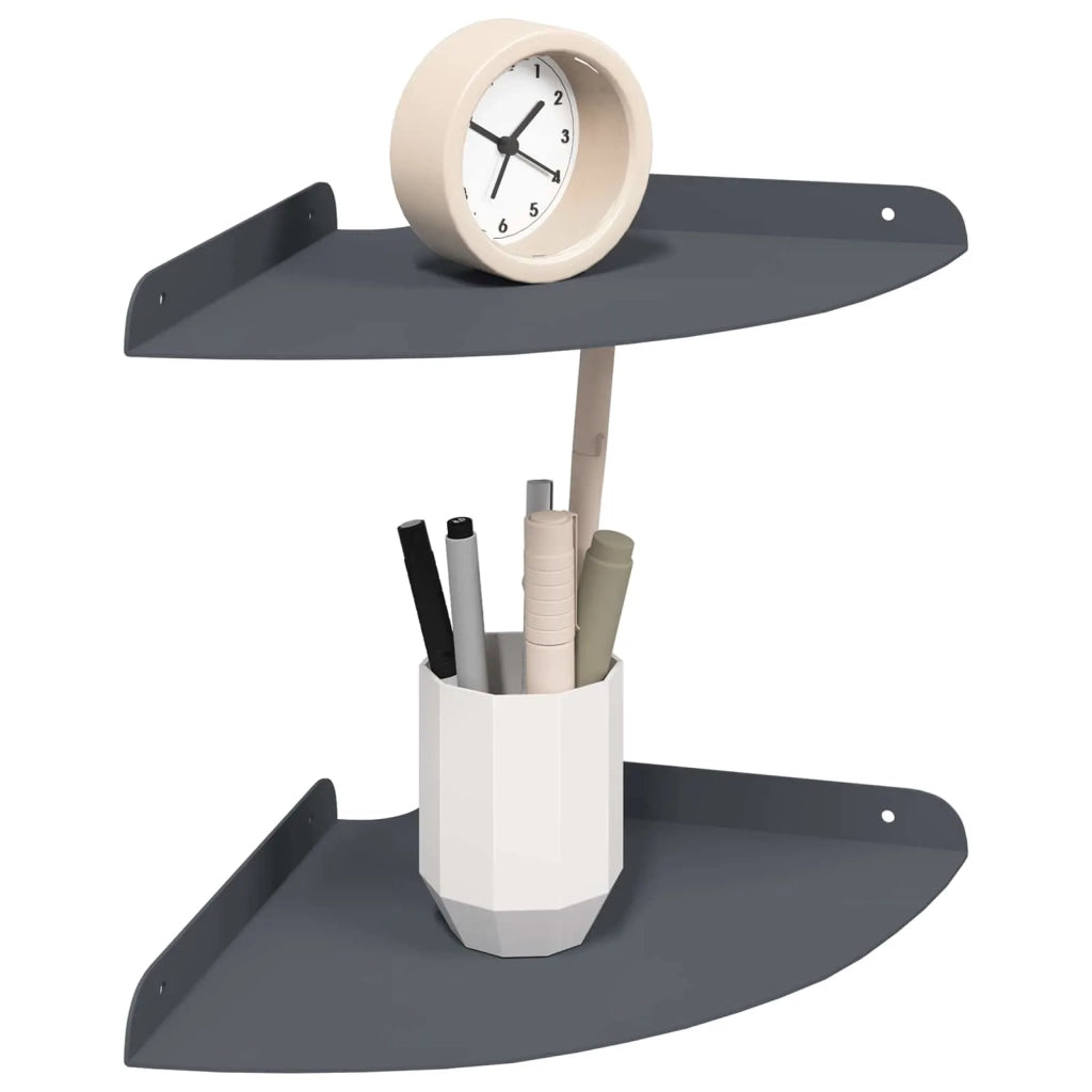Mensola sospesa con lo scaffale 2 pcs Antracite 24 x 24 x 2 cm 8004102